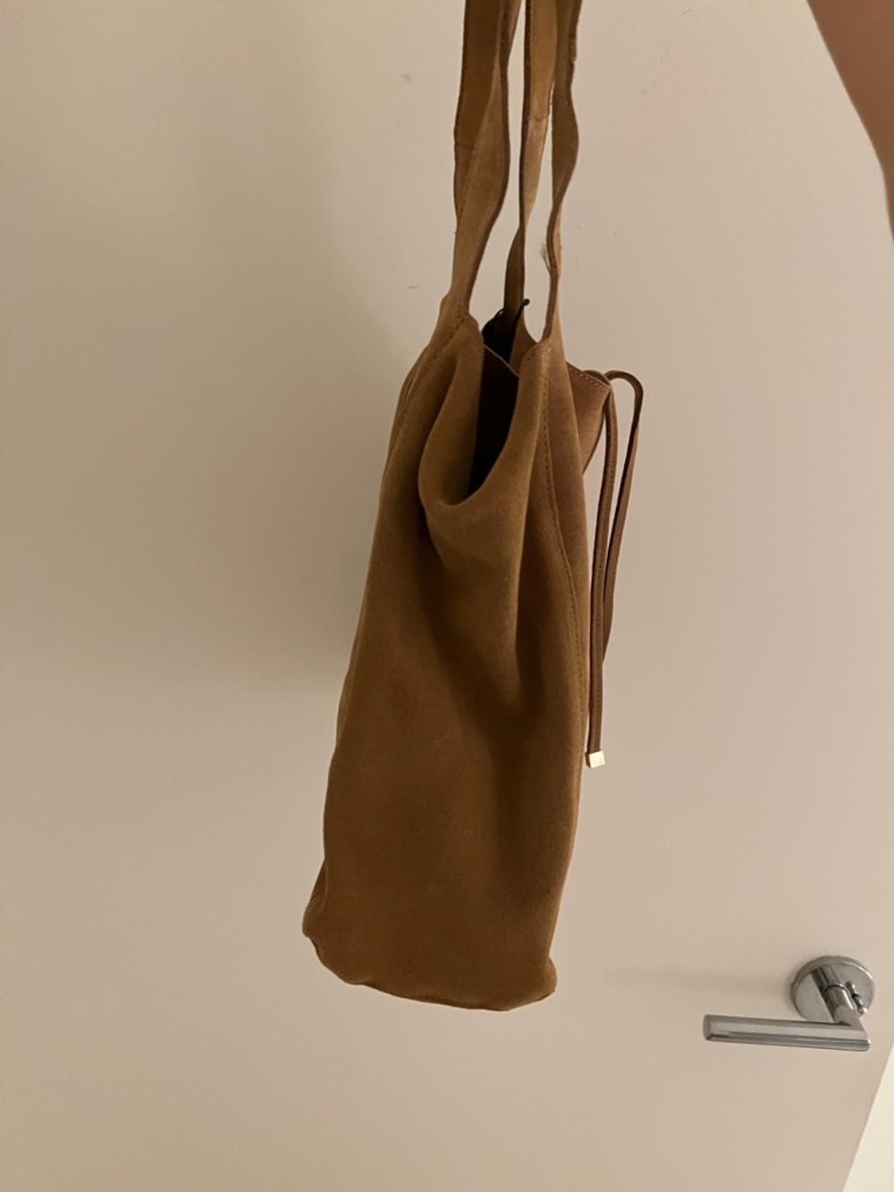 Mango Camel Suede Leather Tote Bag - Picture 7 of 9